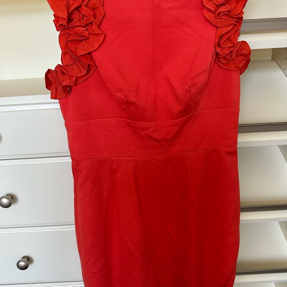 Beautiful spring dress in coral color